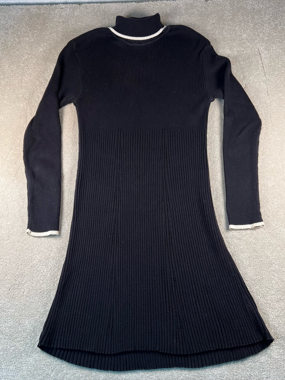 Polo Jeans Co Sweater Dress Vintage Black Ralph Lauren Ribbed Turtleneck XL